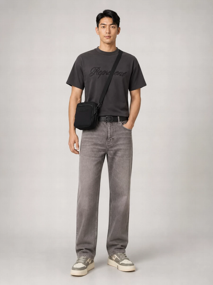 Represent Denim Baggy Straight-Leg Trousers