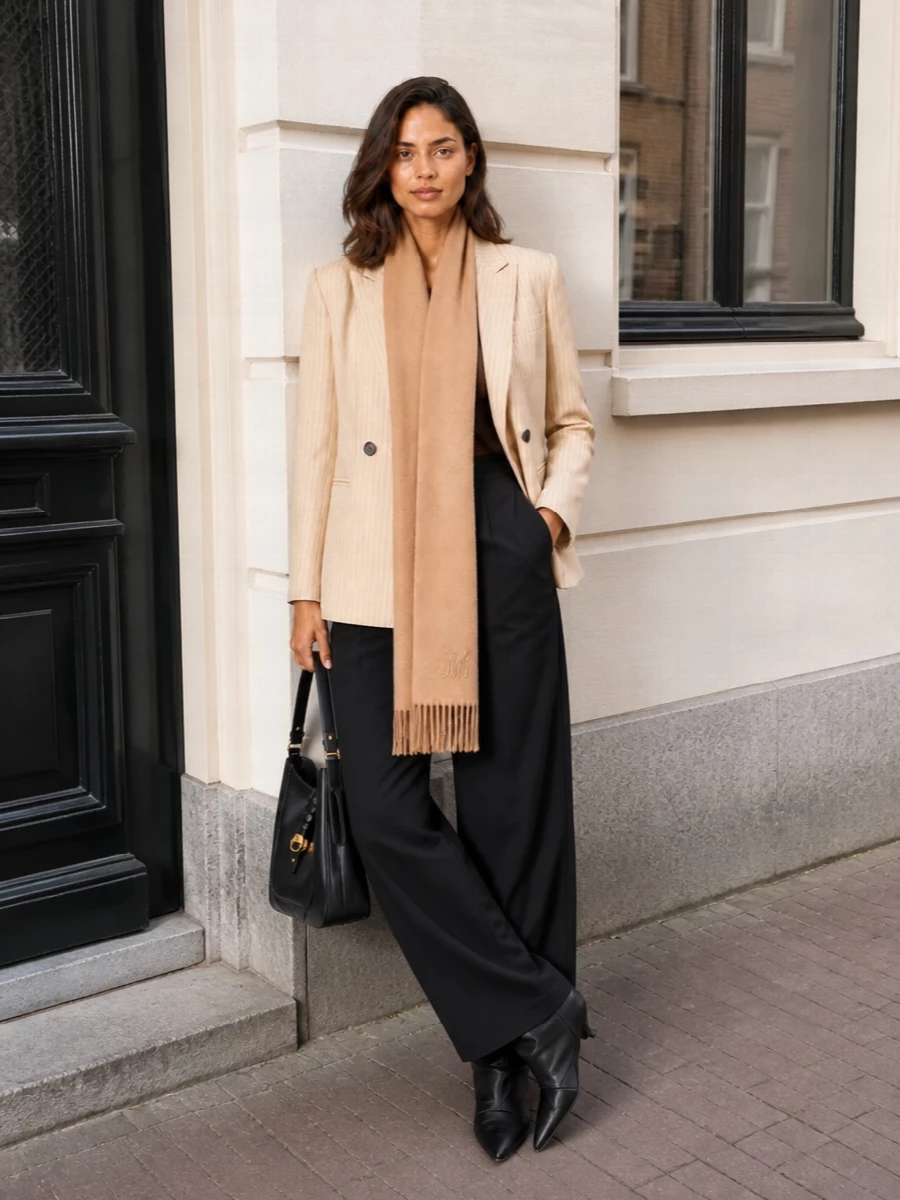 Isabel marant pinstripe blazer black wide leg pants