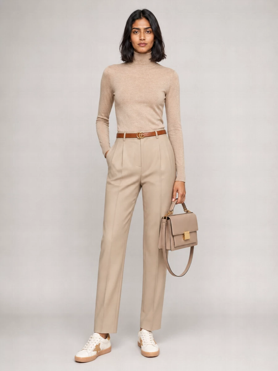 Golden Goose Virgin Wool High-Rise Pleated Wide-Leg Trousers