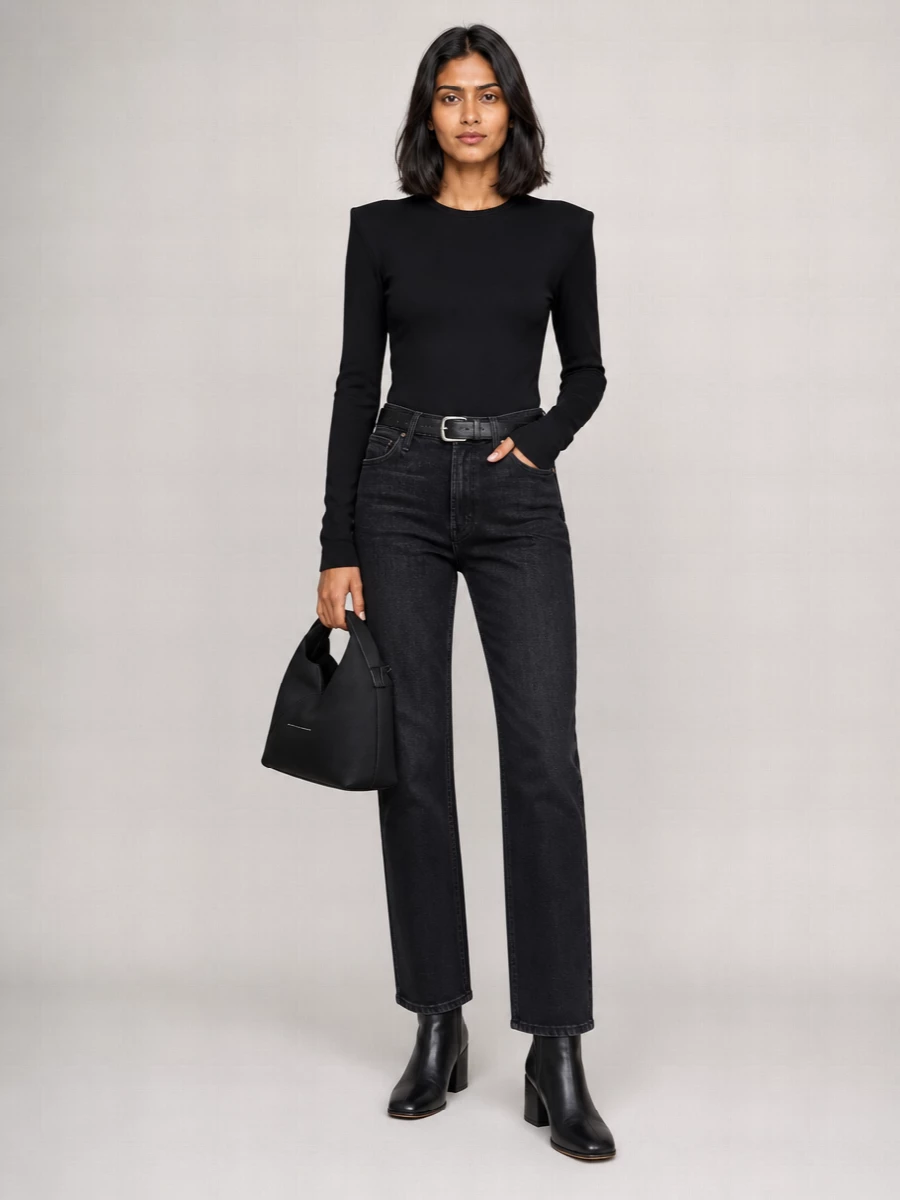 Mother Mid-Rise Straight-Leg Jeans