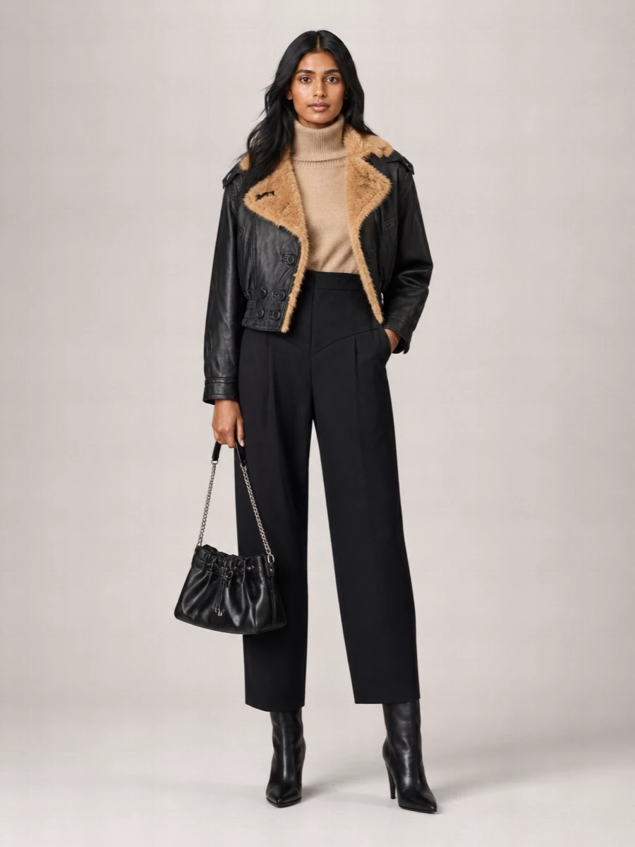 Isabel Marant Leather Oversized Double-Breasted Bomber Jacket