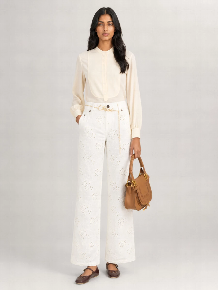 Chloé Denim Wide-Leg Trousers