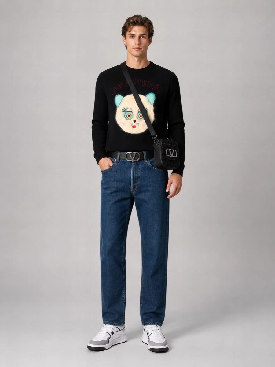 Valentino Ribbed Crewneck Sweater