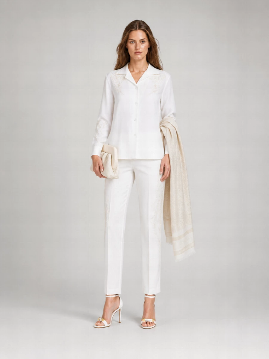Semicouture Embroidered Linen Shirt