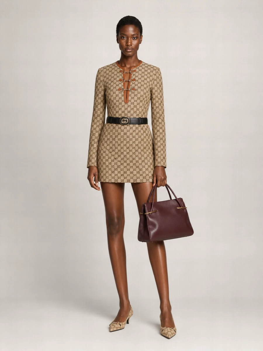 Gucci Gg Logo-Print Mini Dress