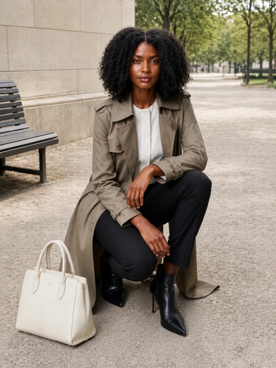 Mcqueen trench tailored black trousers