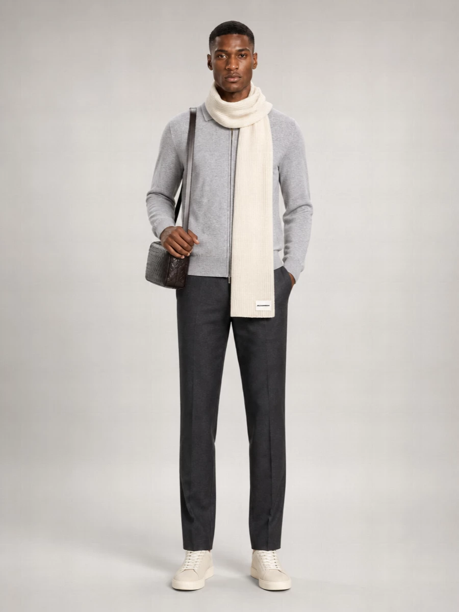 Lardini Wool Double-Knit Bomber Jacket