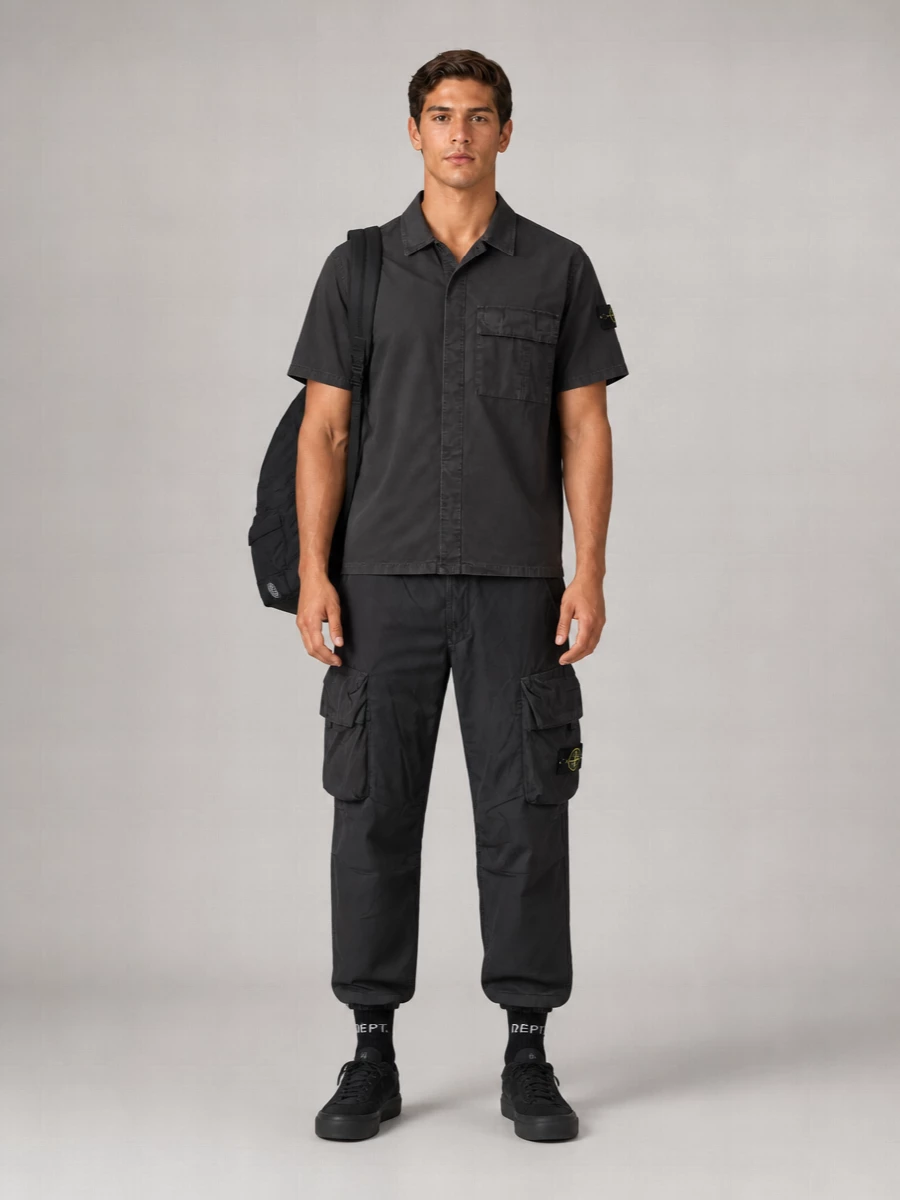 Stone Island Leather Low-Top Sneakers