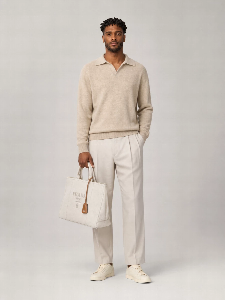 Prada Cotton Linen Extra Large Tote Bag