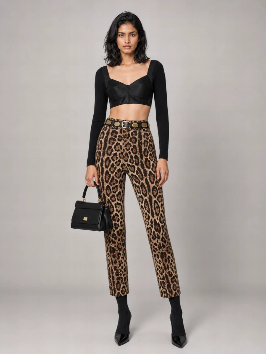 Dolce&Gabbana satin wool long-sleeve bustier top