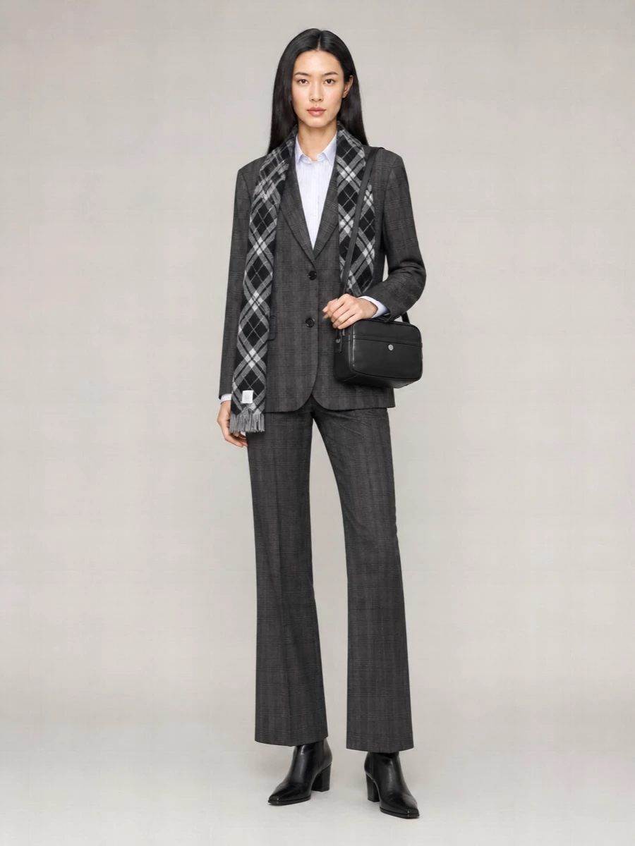 Burberry Embroidered Wool Silk Scarf