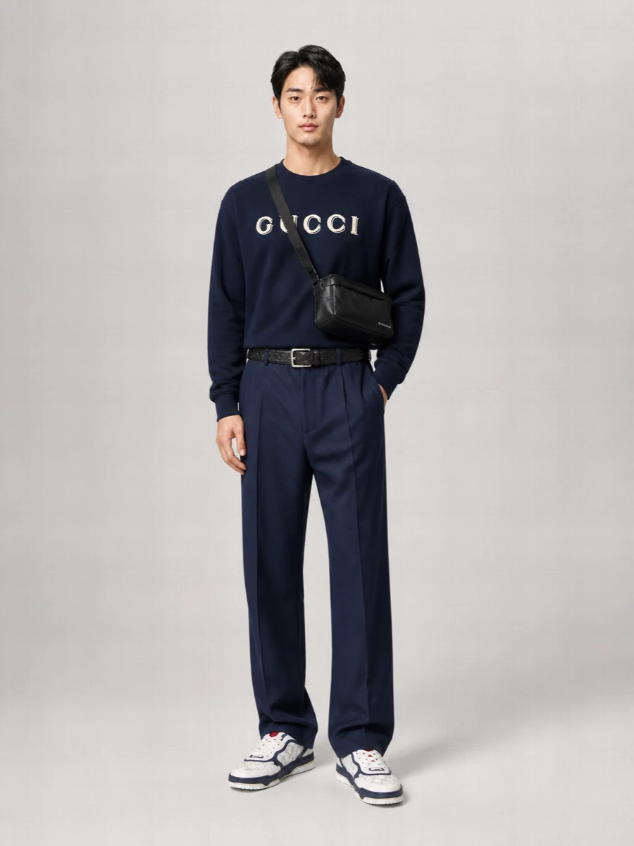 Gucci Cotton Logo Embroidery Sweatshirt