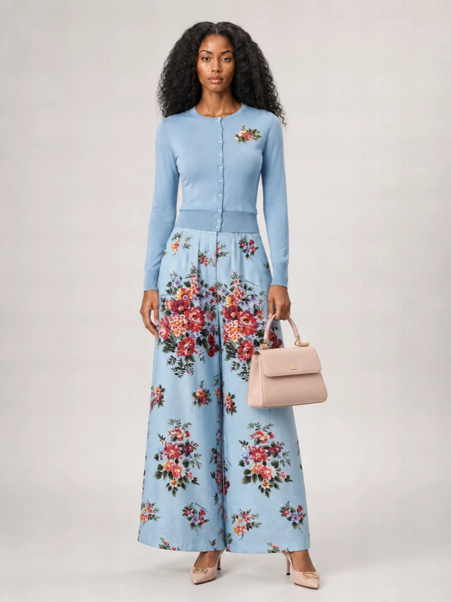 Dolce&Gabbana Silk Floral Embroidered Cardigan