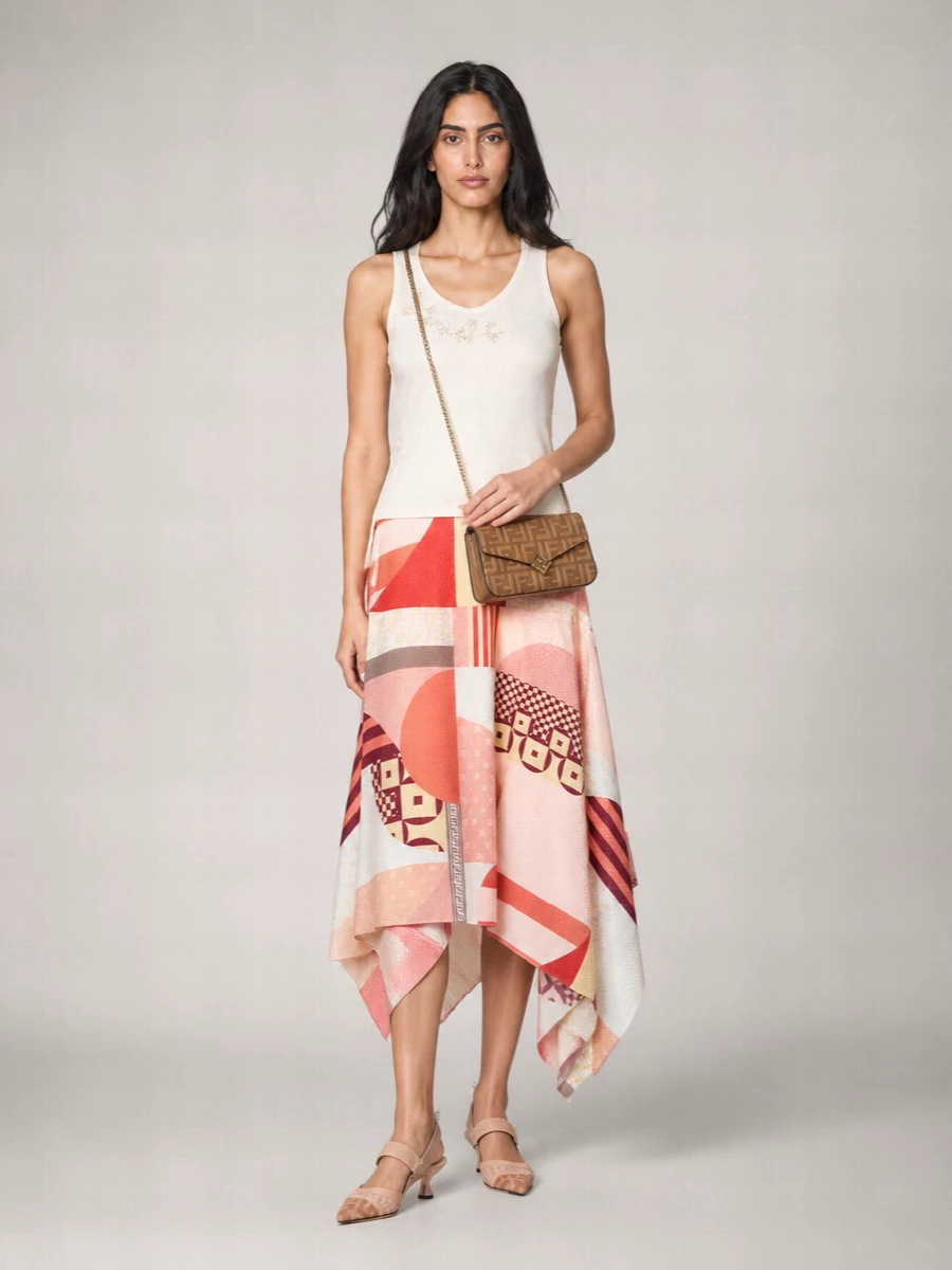 Fendi Asymmetric Draped Skirt