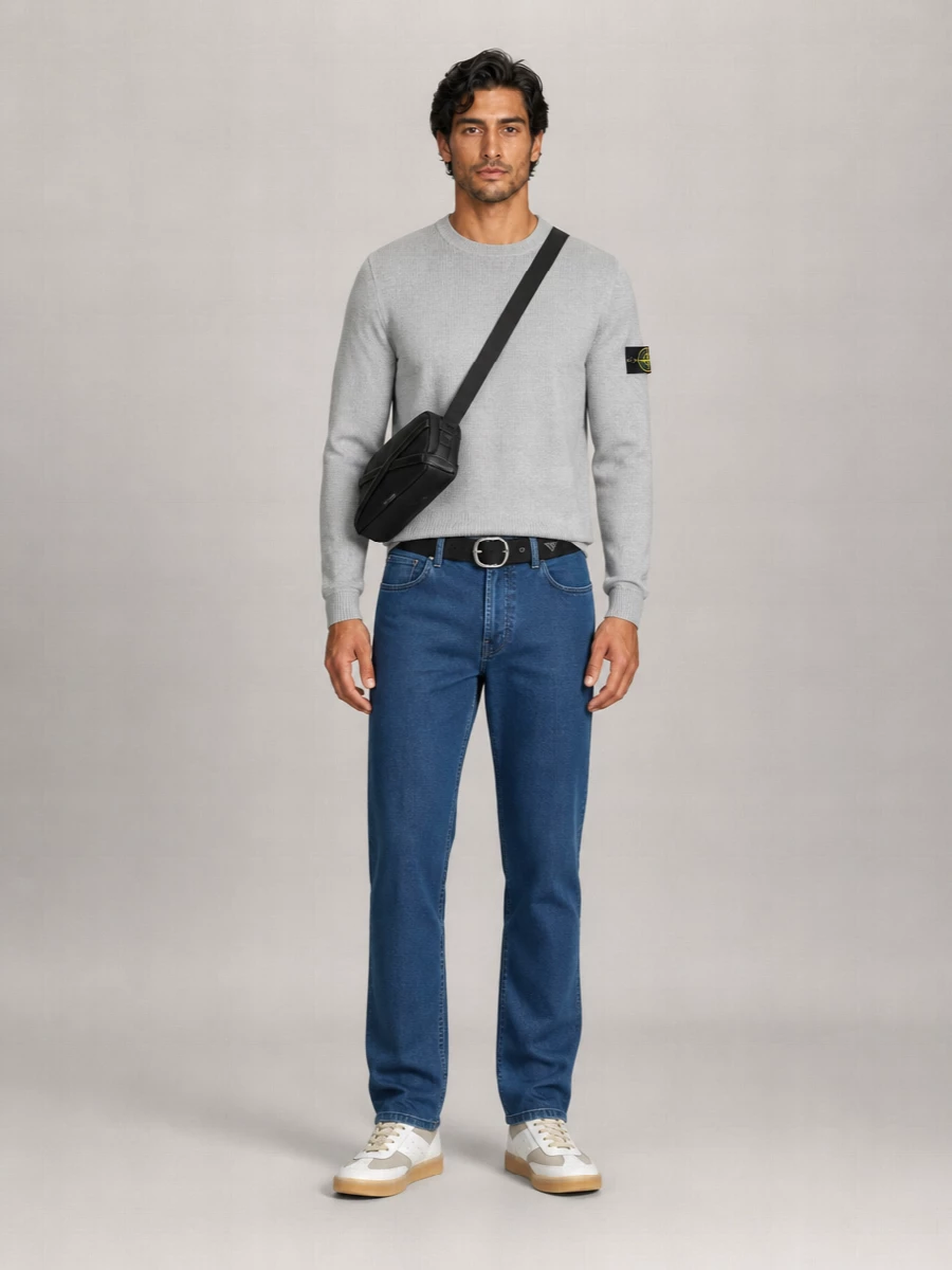 Stone Island Denim Straight-Leg Trousers