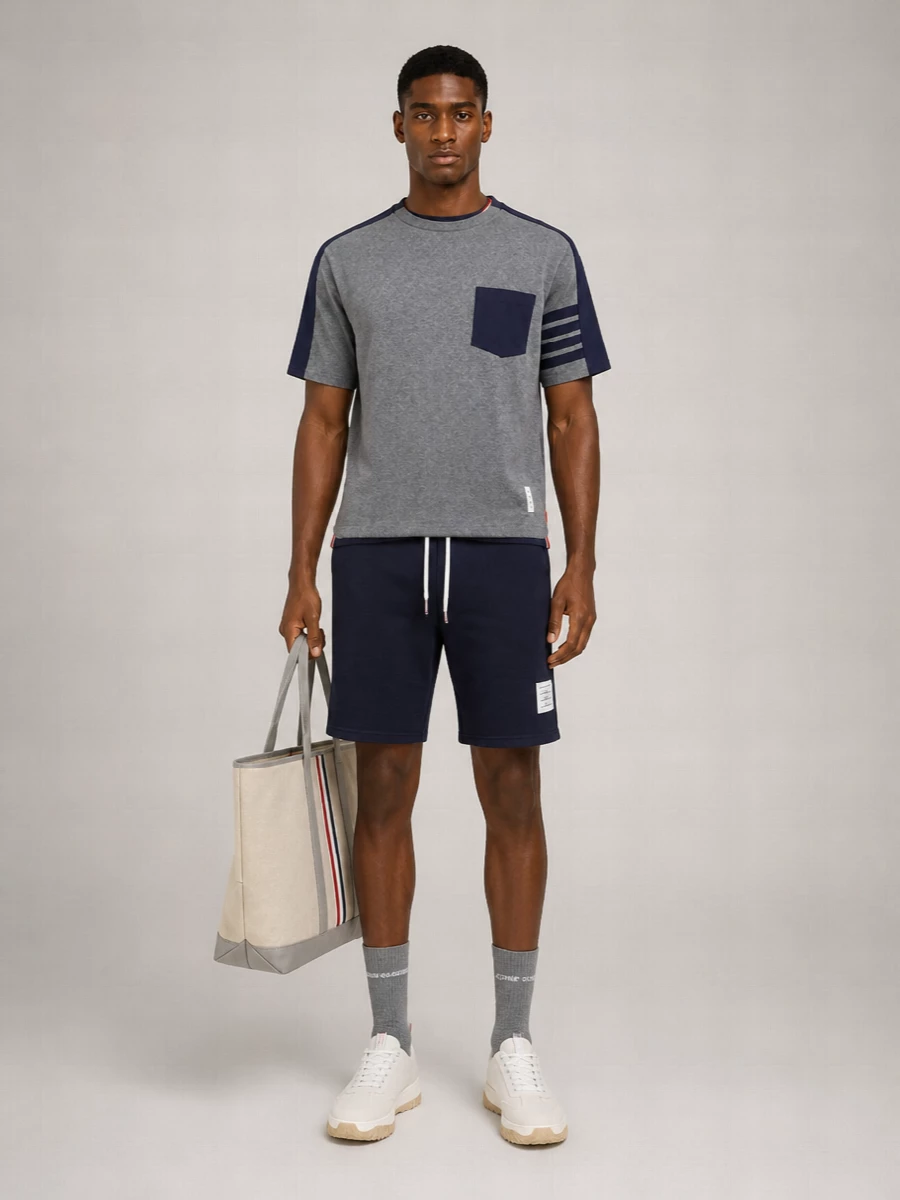 Thom Browne Cotton Colorblock Oversized T-Shirt