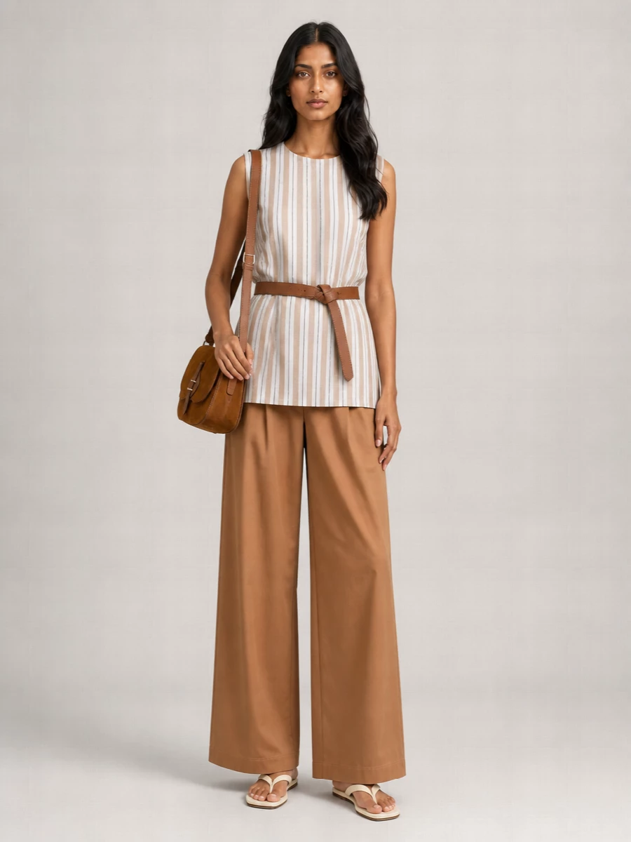 Semicouture Pleated Wide-Leg Trousers