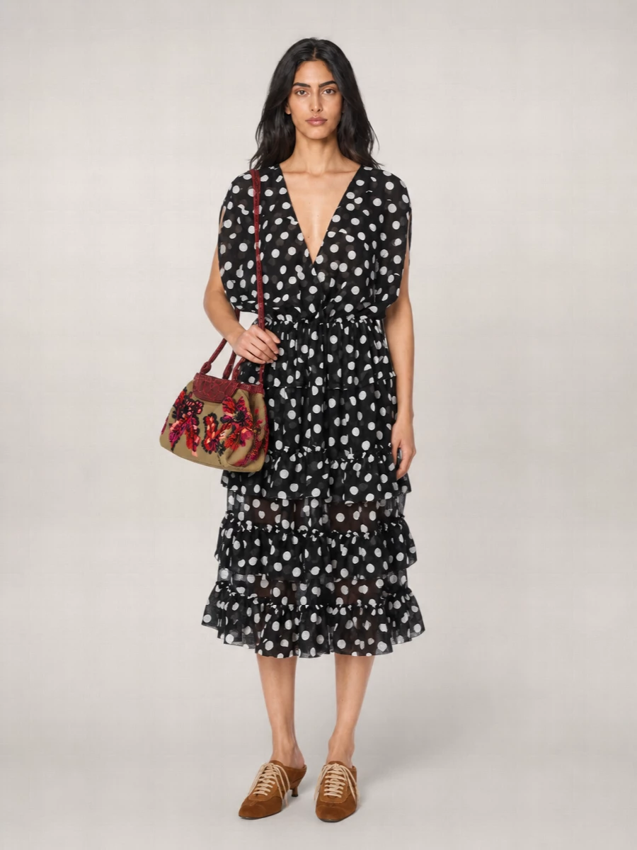 Dries Van Noten Leather Lace-Up Heeled Mules