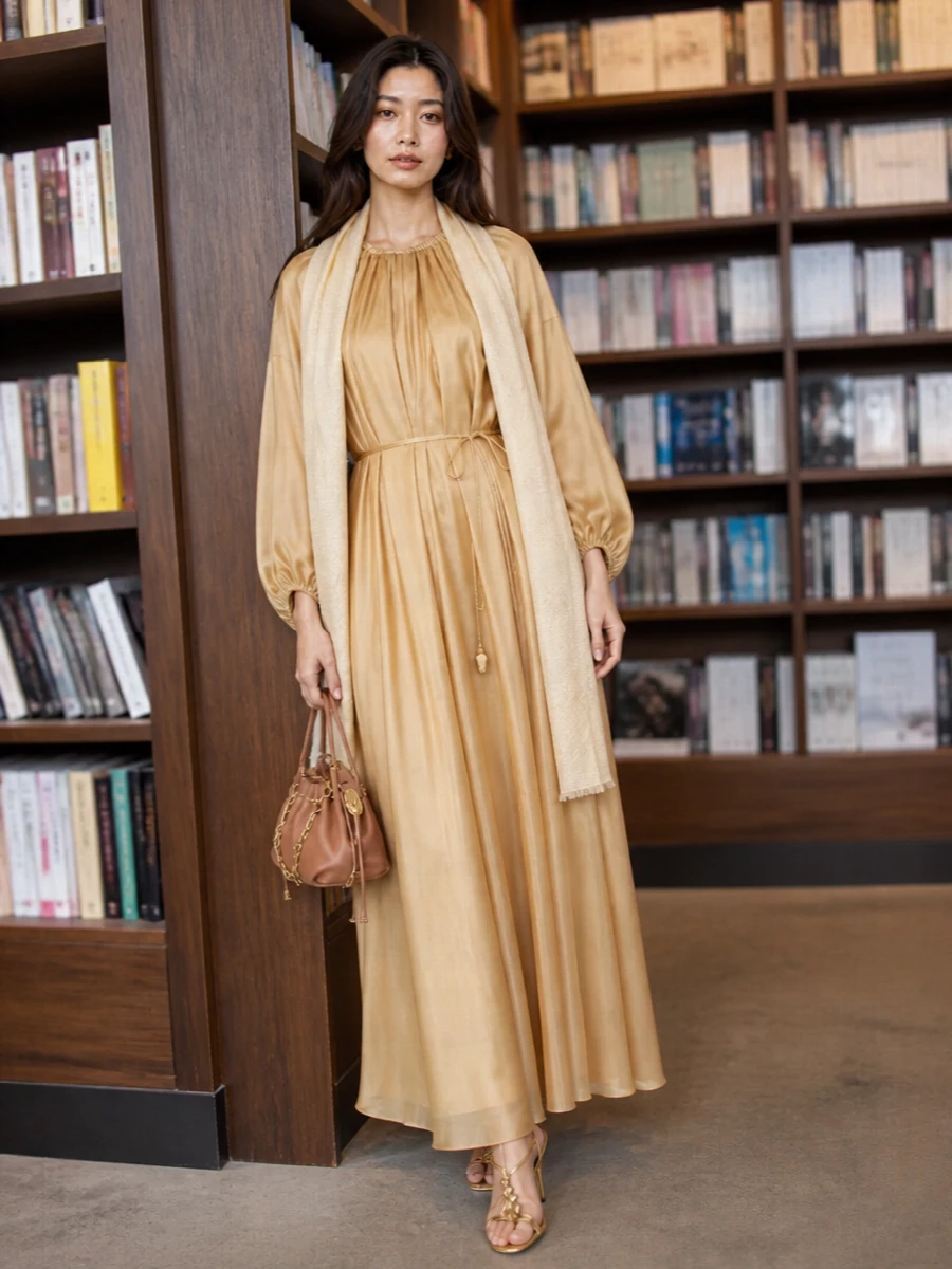 Zimmermann champagne maxi dress gold evening sandals