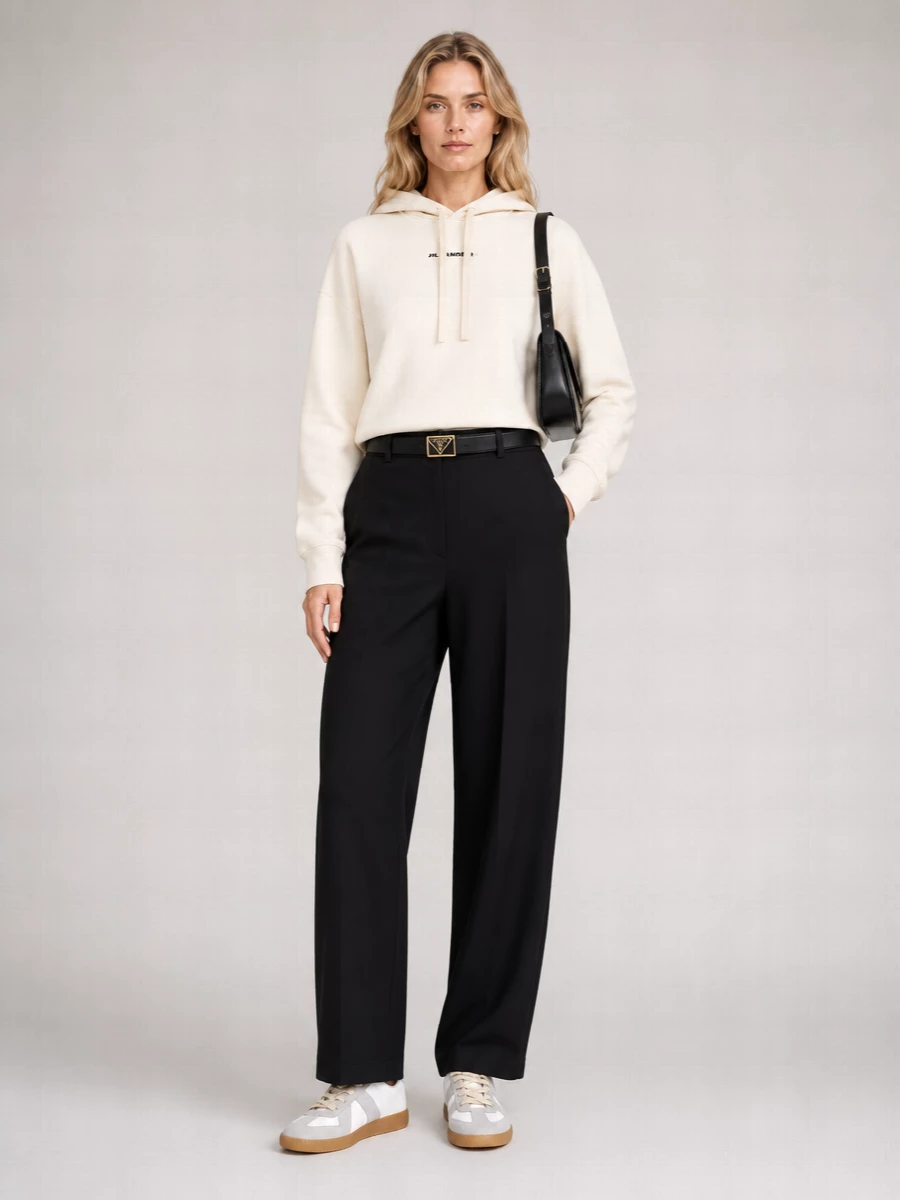 Jil Sander Ribbed Cotton Hoodie