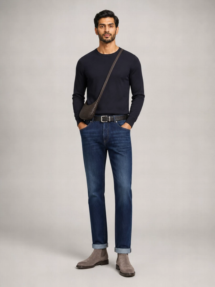 Brunello Cucinelli Denim Mid-Rise Tapered Jeans