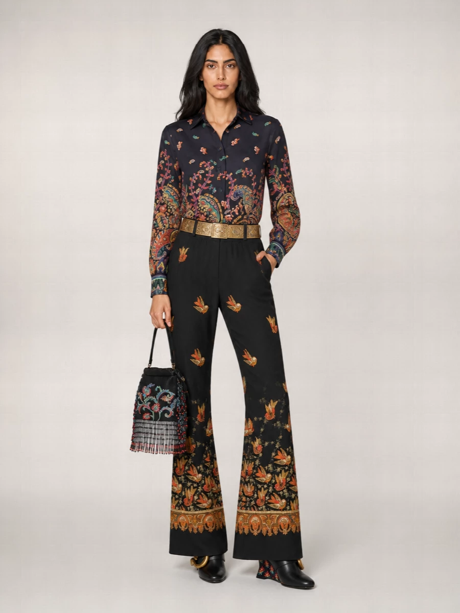 Etro Leather Wedge Mules
