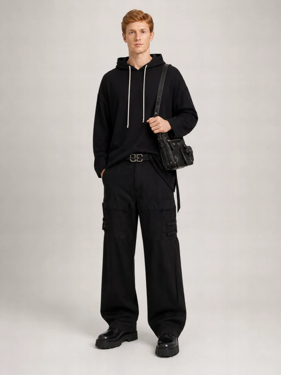 Rick Owens Drkshdw Cotton Loose-Fit Cargo Trousers