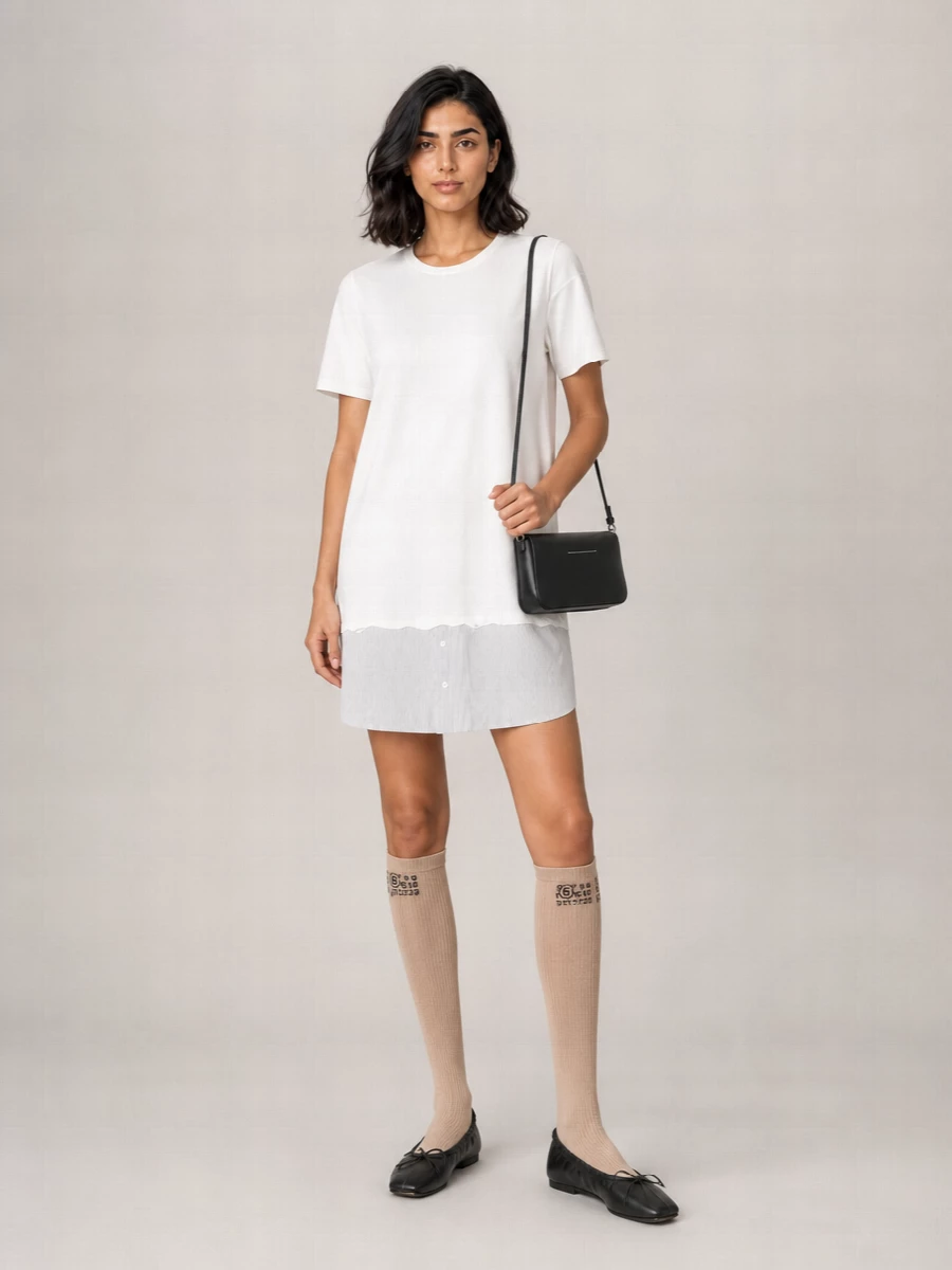 Mm6 Maison Margiela Leather Square Toe Ballerina Flats