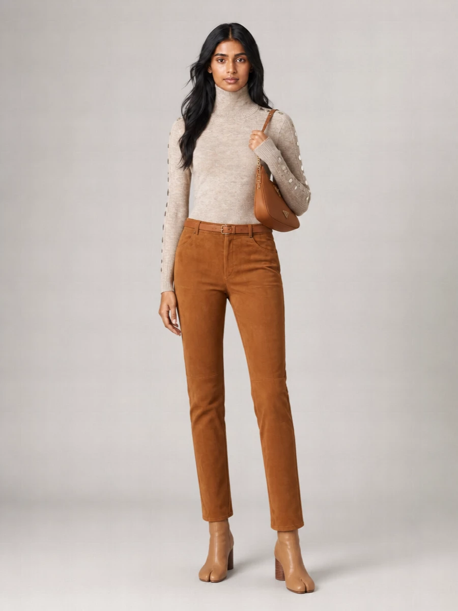 Isabel Marant Lamb Leather Slim-Fit Trousers