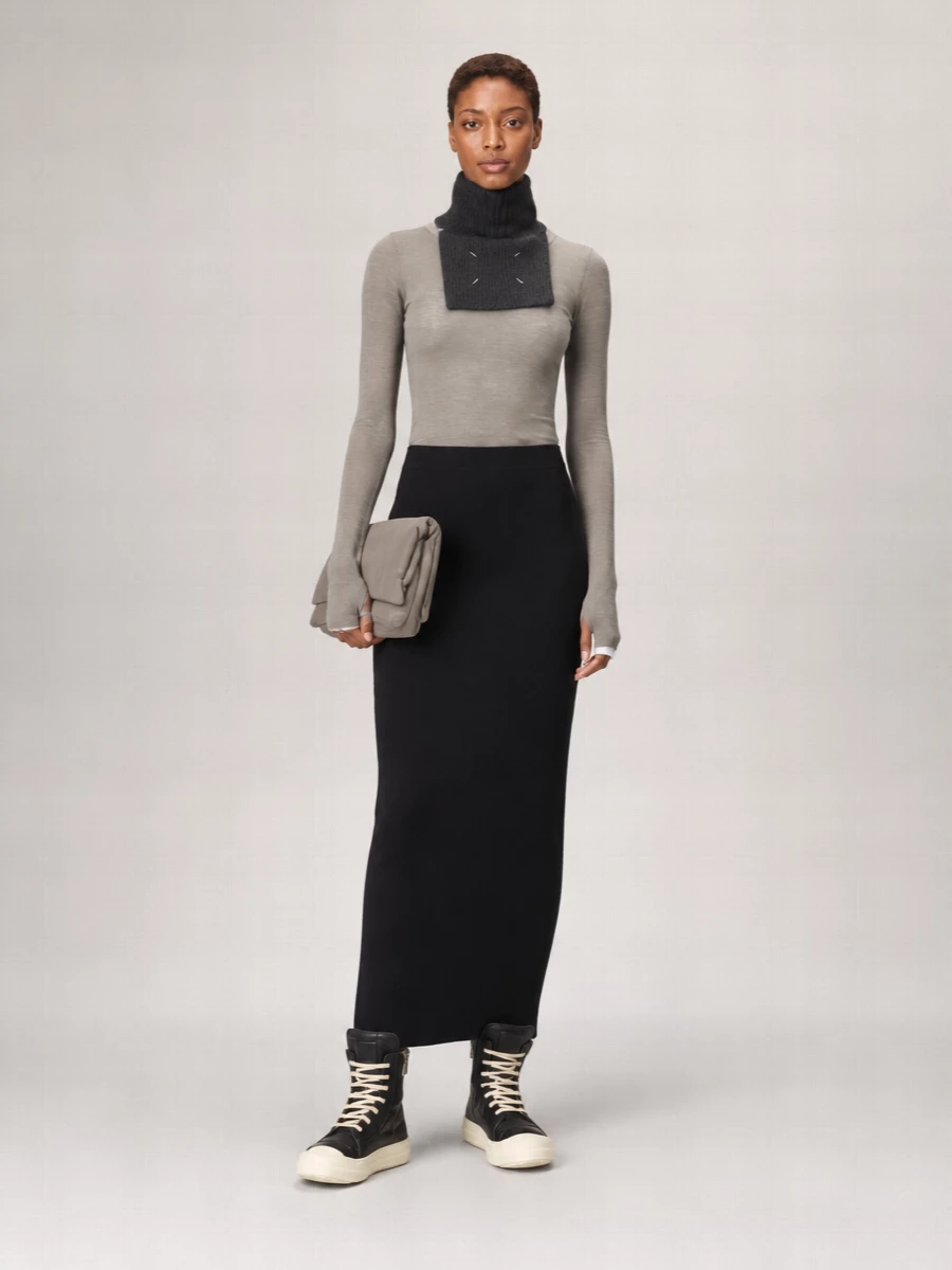 Rick Owens Silk Wool Long-Sleeve Knitted Top