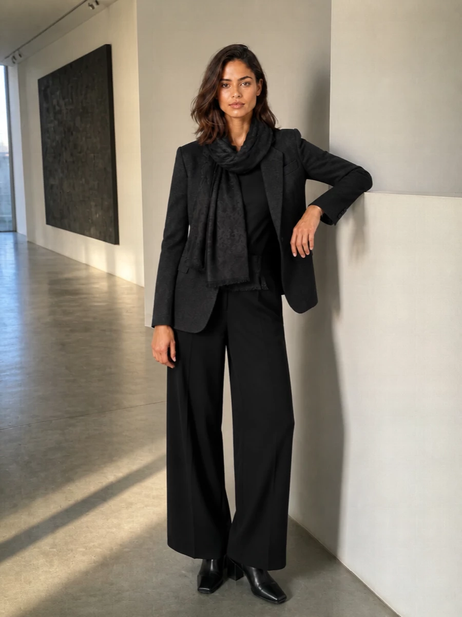 Giorgio armani blazer black wide leg trousers