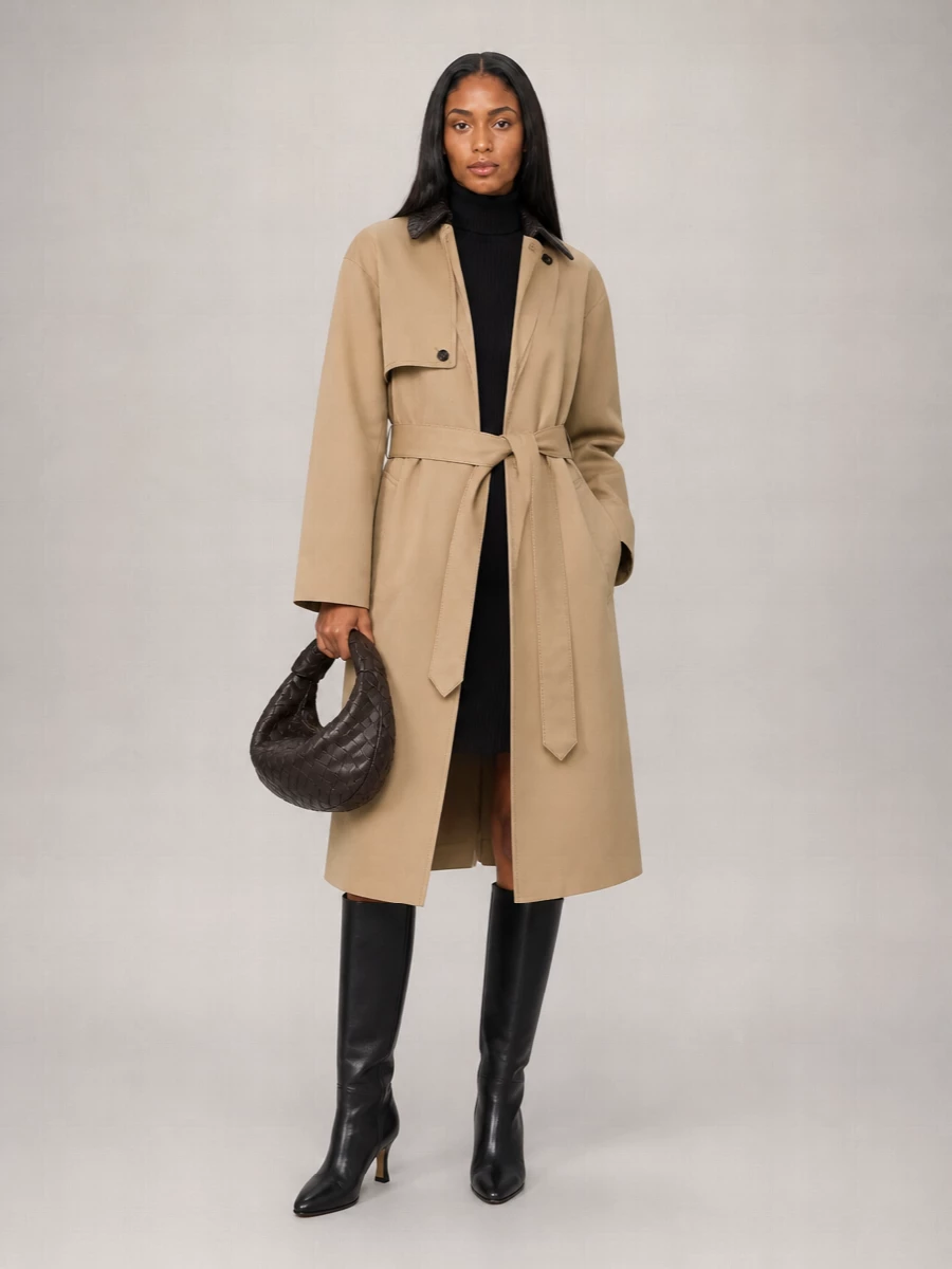 Bottega Veneta Cotton Belted Trench Coat