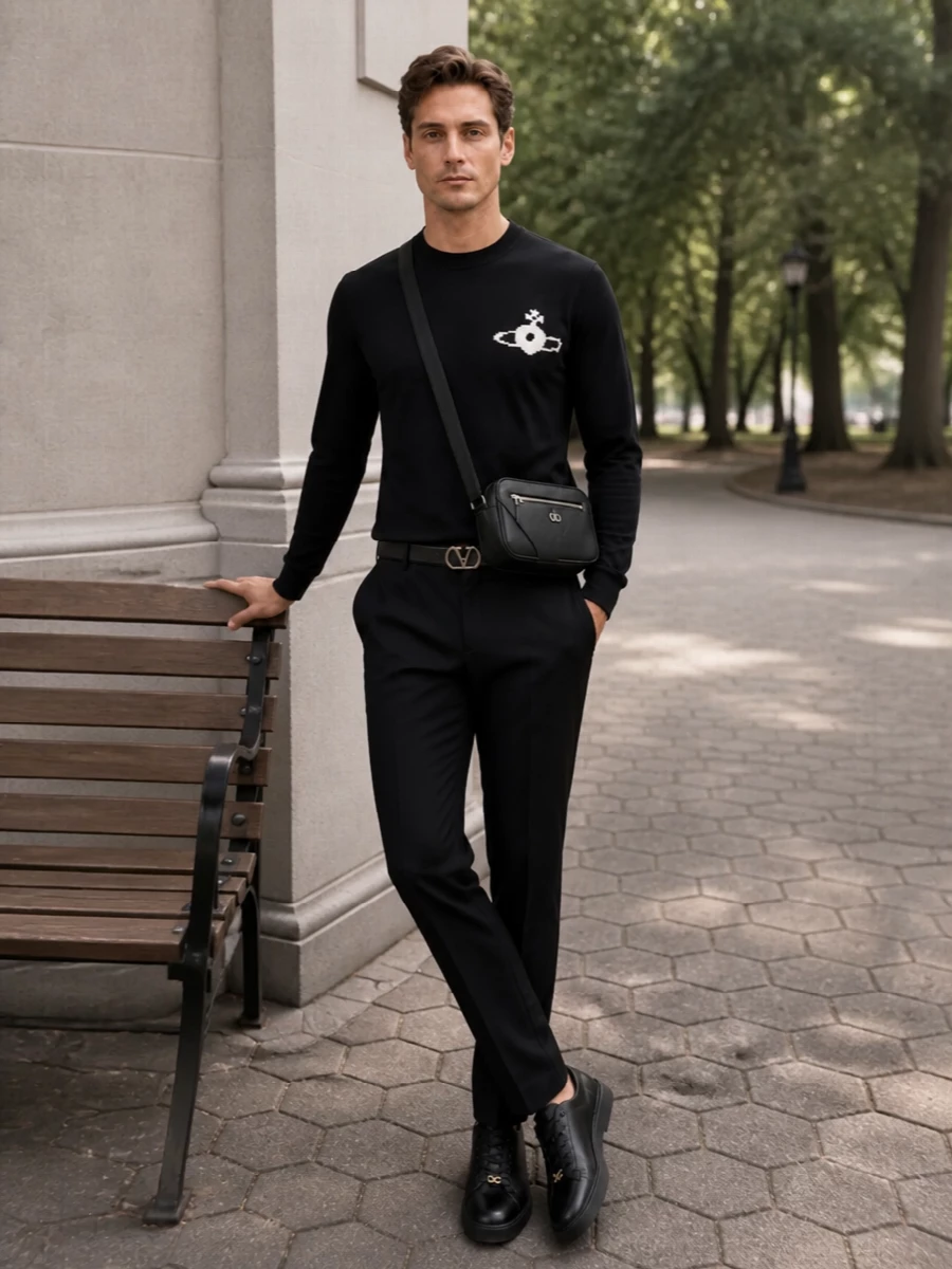 Vivienne westwood orb tee black tailored trousers