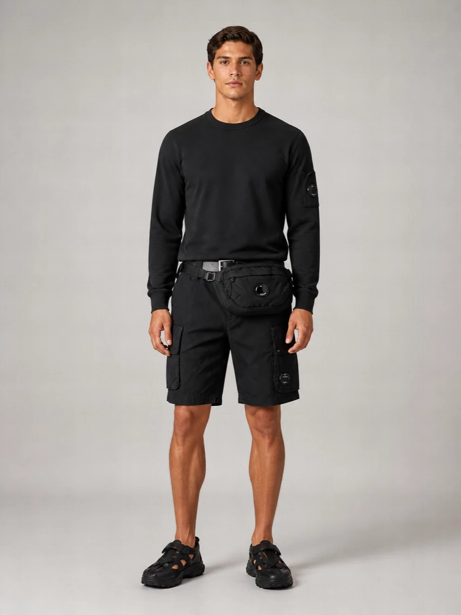 C.p. Company Cotton Gabardine Cargo Bermuda Shorts