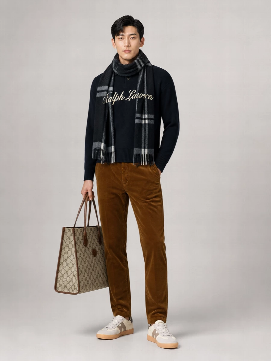 Polo Ralph Lauren Wool Alpaca Logo-Intarsia Polo Sweater