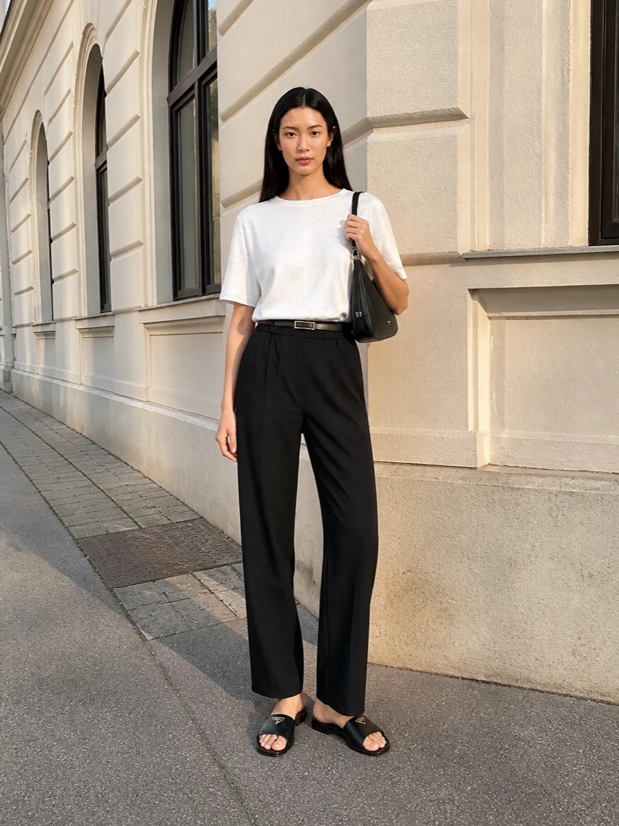 Fabiana filippi black trousers white top outfit