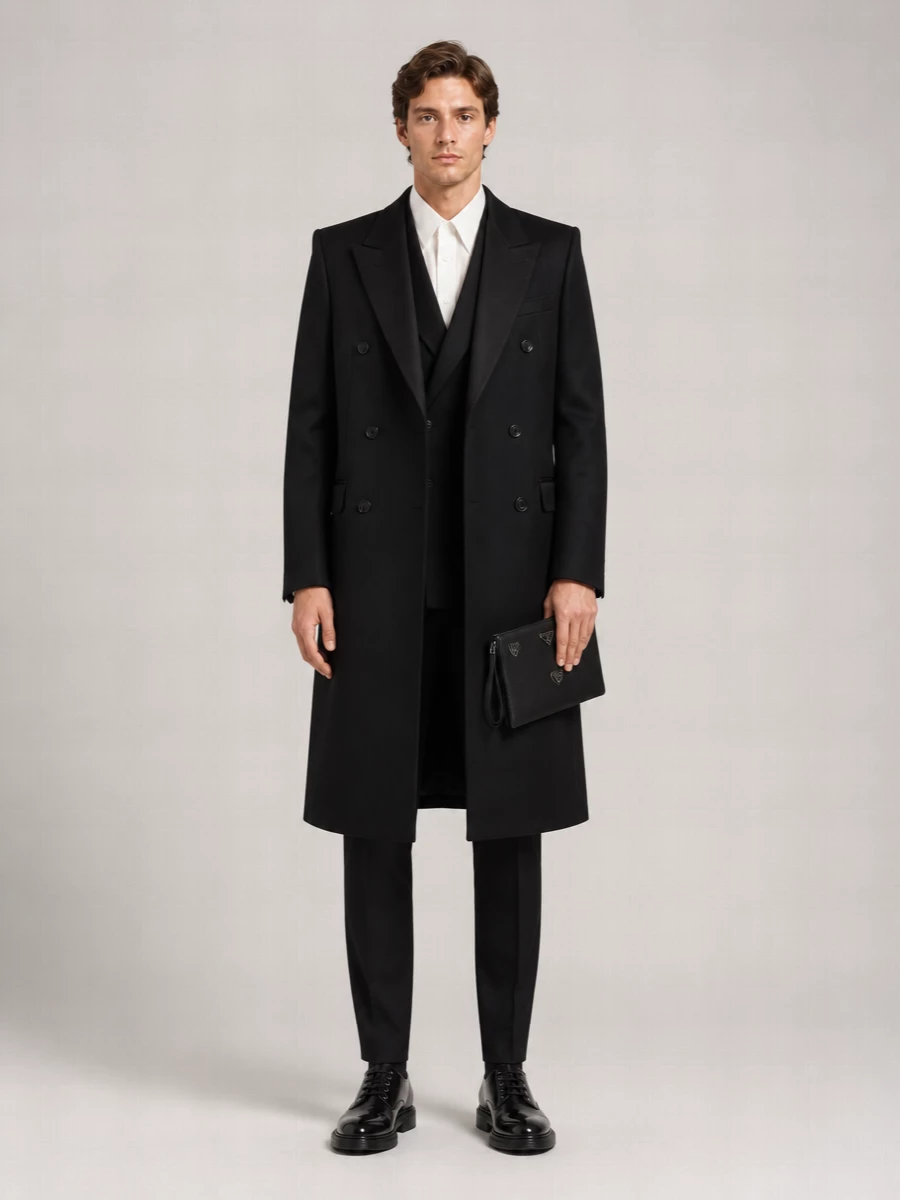 Alexander Mcqueen Wool Double Breasted Coat