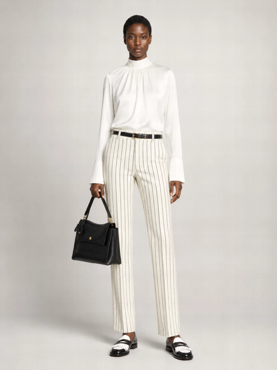 Balmain Striped Straight-Leg Trousers