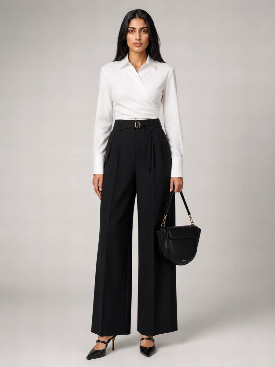Sportmax Stretch Wool Wide-Leg Trousers