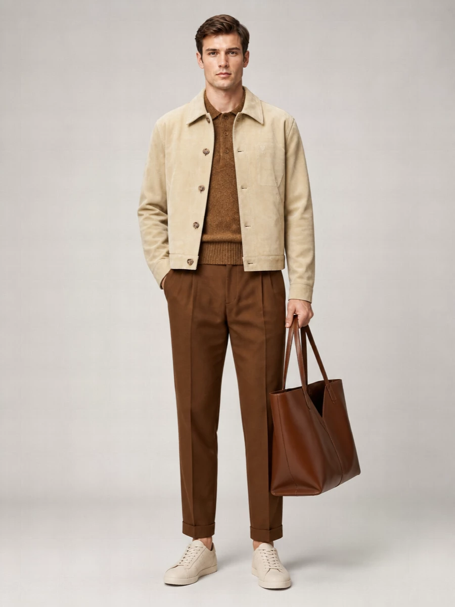 Ami Paris Leather Buttoned Jacket