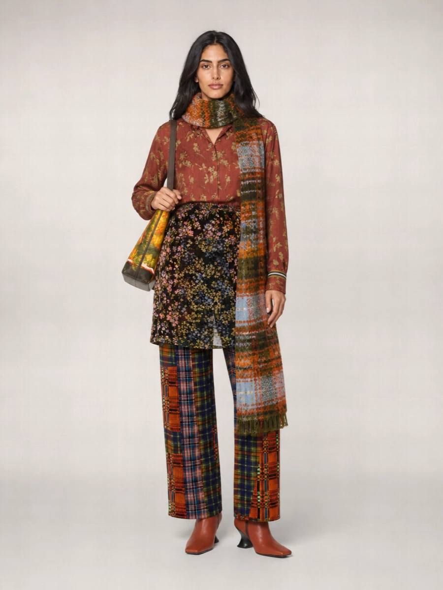 Dries Van Noten Printed Asymmetric Skirt