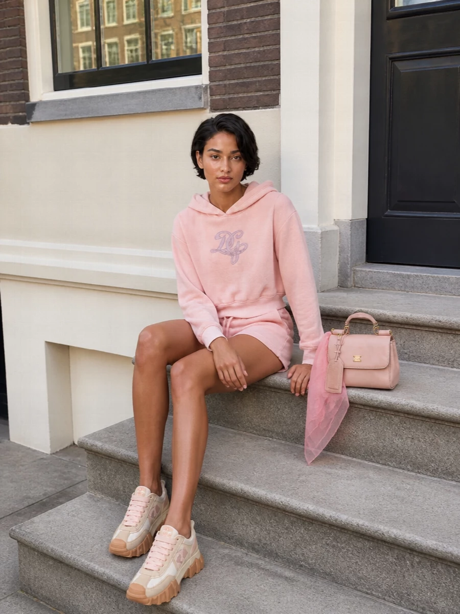 Dolce gabbana blush hoodie shorts sneakers