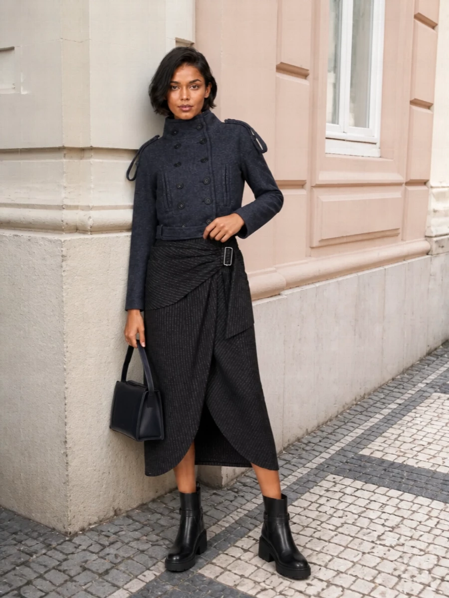 Isabel marant pinstripe dress navy wool jacket