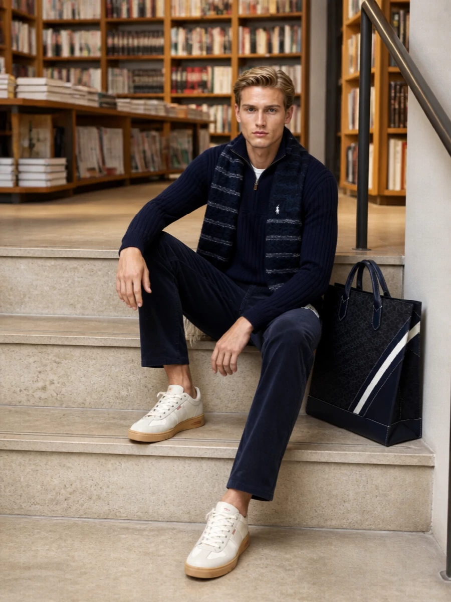 Polo half zip isabel marant cord trousers outfit