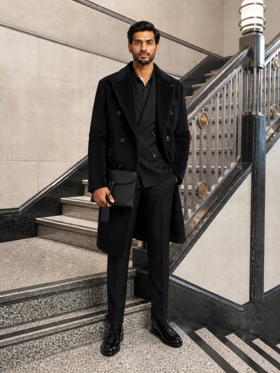 Zegna dolcegabbana black suit tagliatore coat
