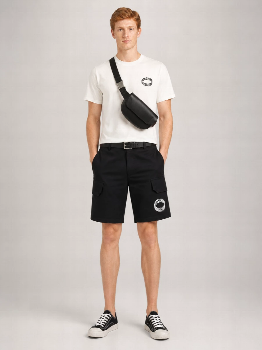 Moschino Denim Cargo Bermuda Shorts
