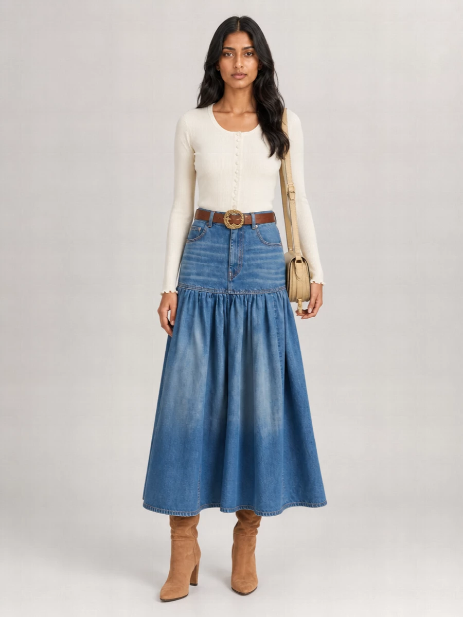 Chloé Denim High-Rise Wide-Leg Balloon Jeans