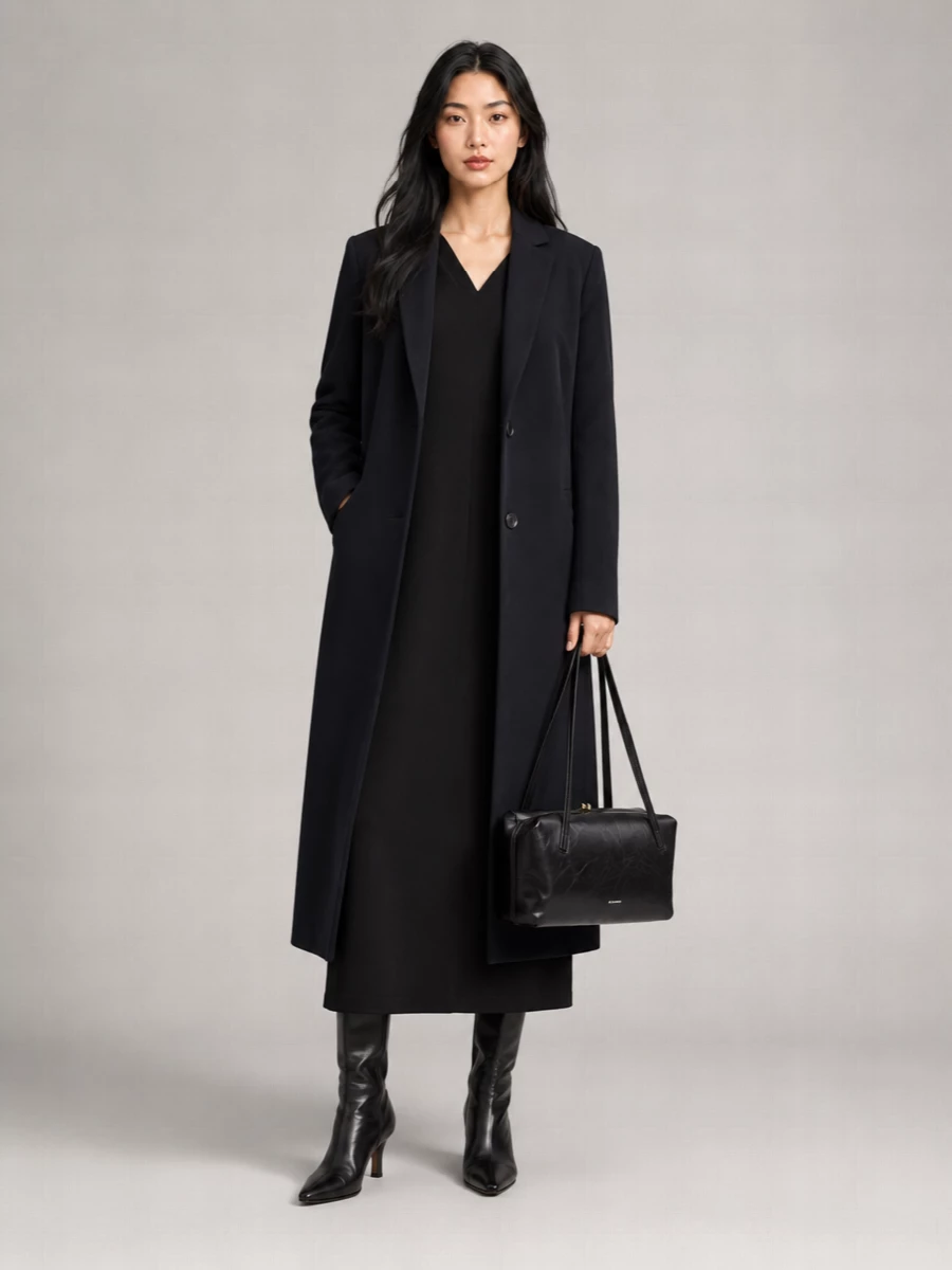 Jil Sander Silk Single Breasted Coat