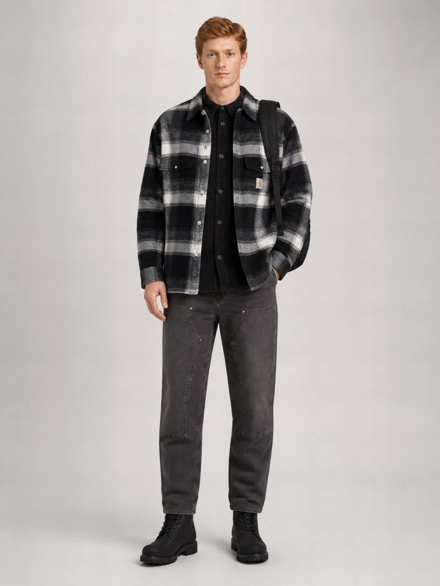 Carhartt Wip checked cotton relaxed-fit shirt jacket