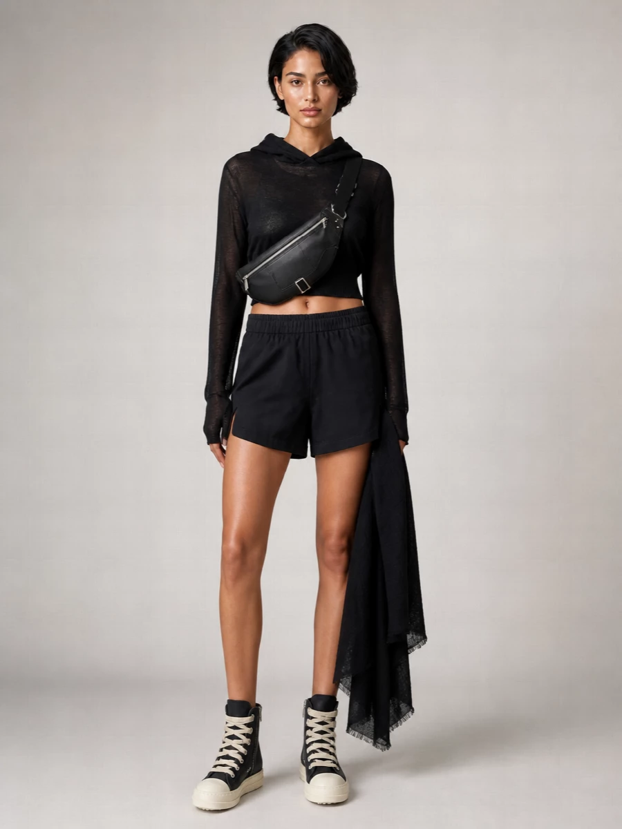 Rick Owens Leather High-Top Sneakers